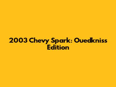 2003 Chevy Spark: Ouedkniss Edition