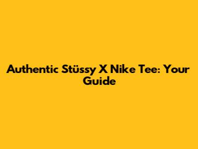 Authentic Stüssy X Nike Tee: Your Guide
