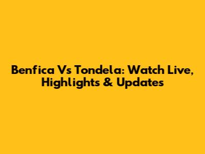 Benfica Vs Tondela: Watch Live, Highlights & Updates