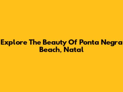 Explore The Beauty Of Ponta Negra Beach, Natal