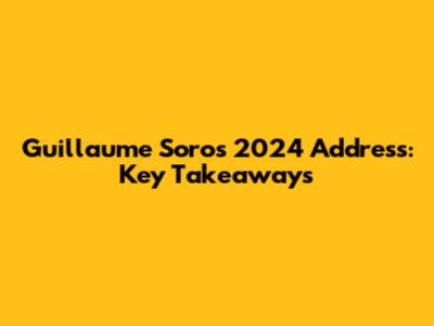 Guillaume Soro's 2024 Address: Key Takeaways