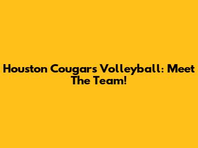 Houston Cougars Volleyball: Meet The Team!
