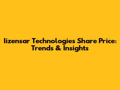 Iizensar Technologies Share Price: Trends & Insights