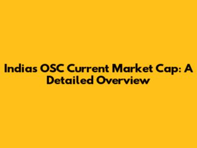 India's OSC Current Market Cap: A Detailed Overview