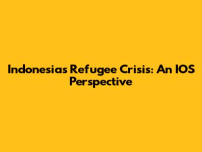 Indonesia's Refugee Crisis: An IOS Perspective