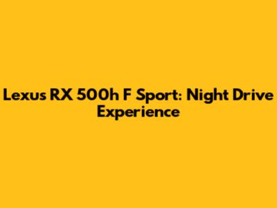 Lexus RX 500h F Sport: Night Drive Experience
