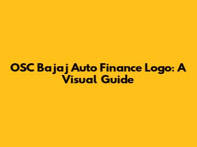 OSC Bajaj Auto Finance Logo: A Visual Guide