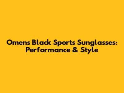 Omens Black Sports Sunglasses: Performance & Style
