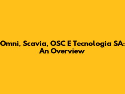 Omni, Scavia, OSC E Tecnologia SA: An Overview