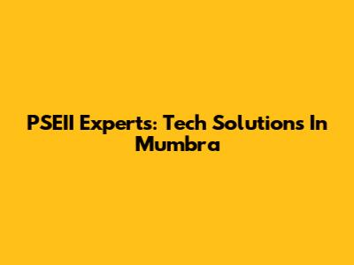 PSEII Experts: Tech Solutions In Mumbra