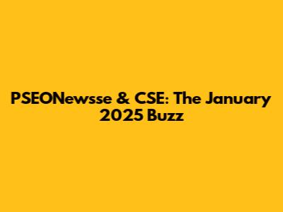 PSEONewsse & CSE: The January 2025 Buzz