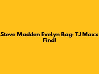 Steve Madden Evelyn Bag: TJ Maxx Find!