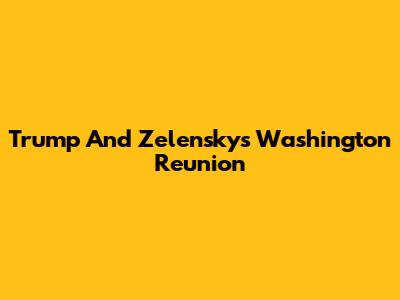 Trump And Zelensky's Washington Reunion