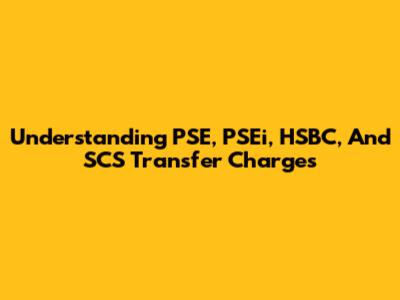 Understanding PSE, PSEi, HSBC, And SCS Transfer Charges