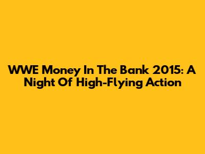 WWE Money In The Bank 2015: A Night Of High-Flying Action