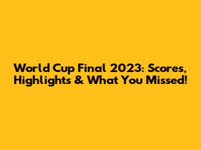 World Cup Final 2023: Scores, Highlights & What You Missed!