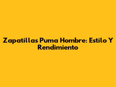 Zapatillas Puma Hombre: Estilo Y Rendimiento